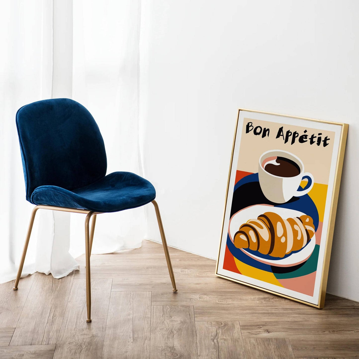 French Croissant Colorful Art Print