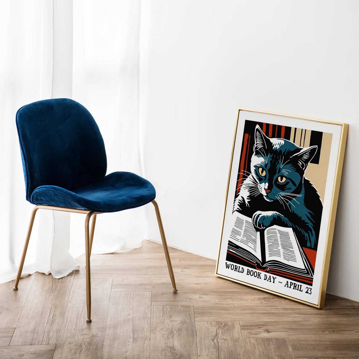 World Book Day Cute Cat Poster - HypeSheriff