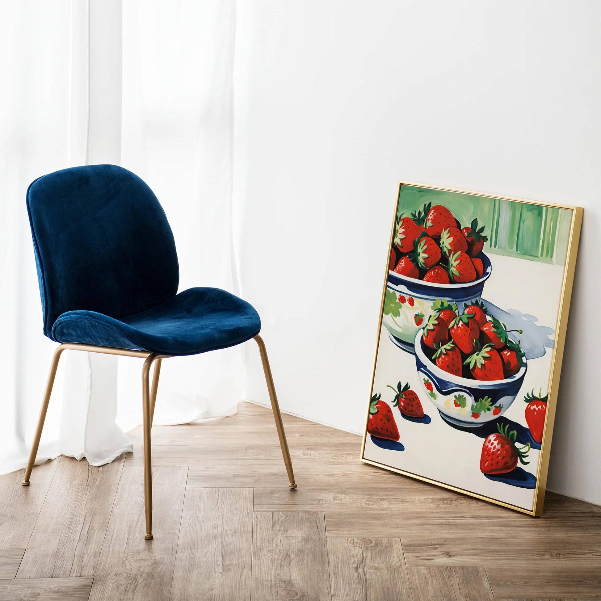 Summer Strawberries Retro Art Print - HypeSheriff