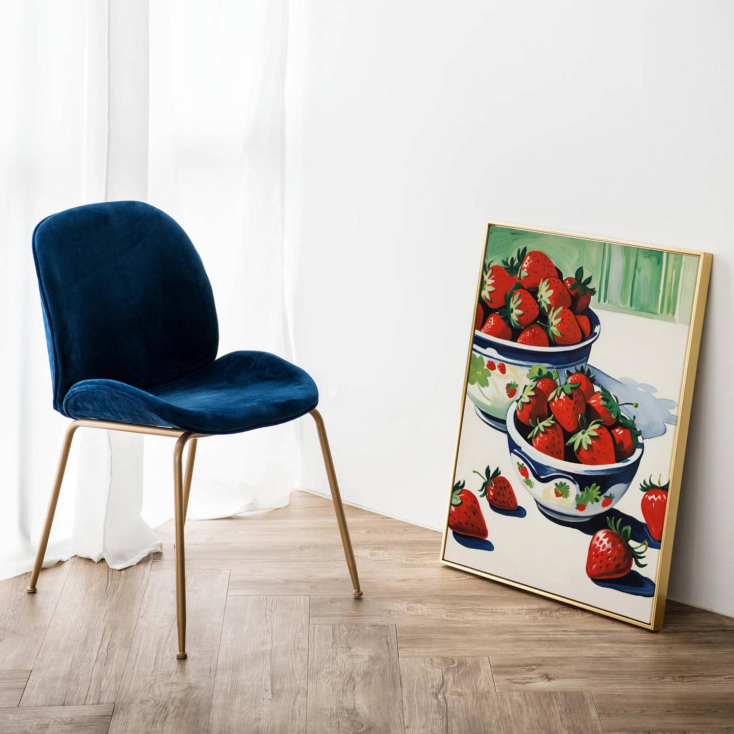 Summer Strawberries Retro Art Print - HypeSheriff