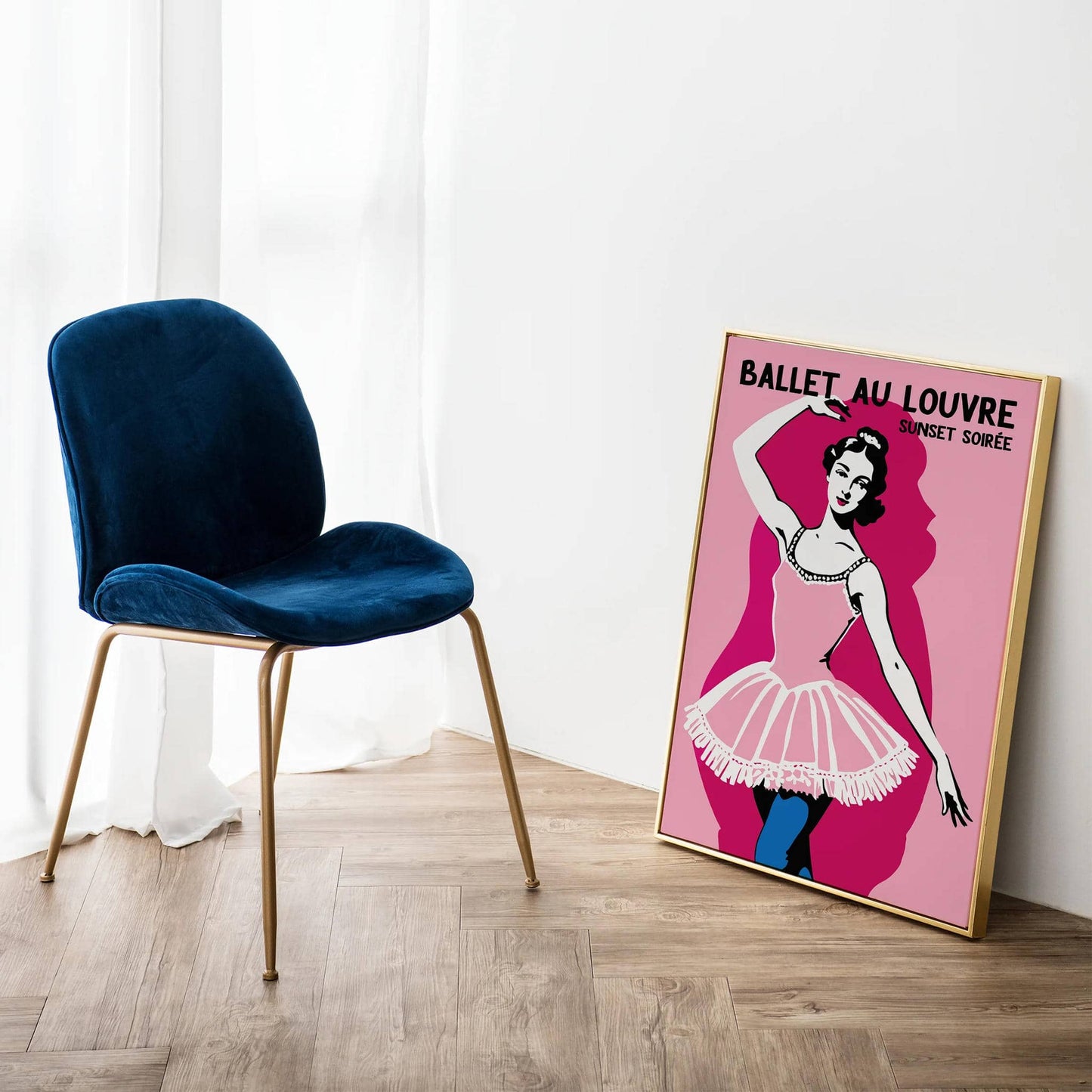 Ballet Au Louvre Pink Poster