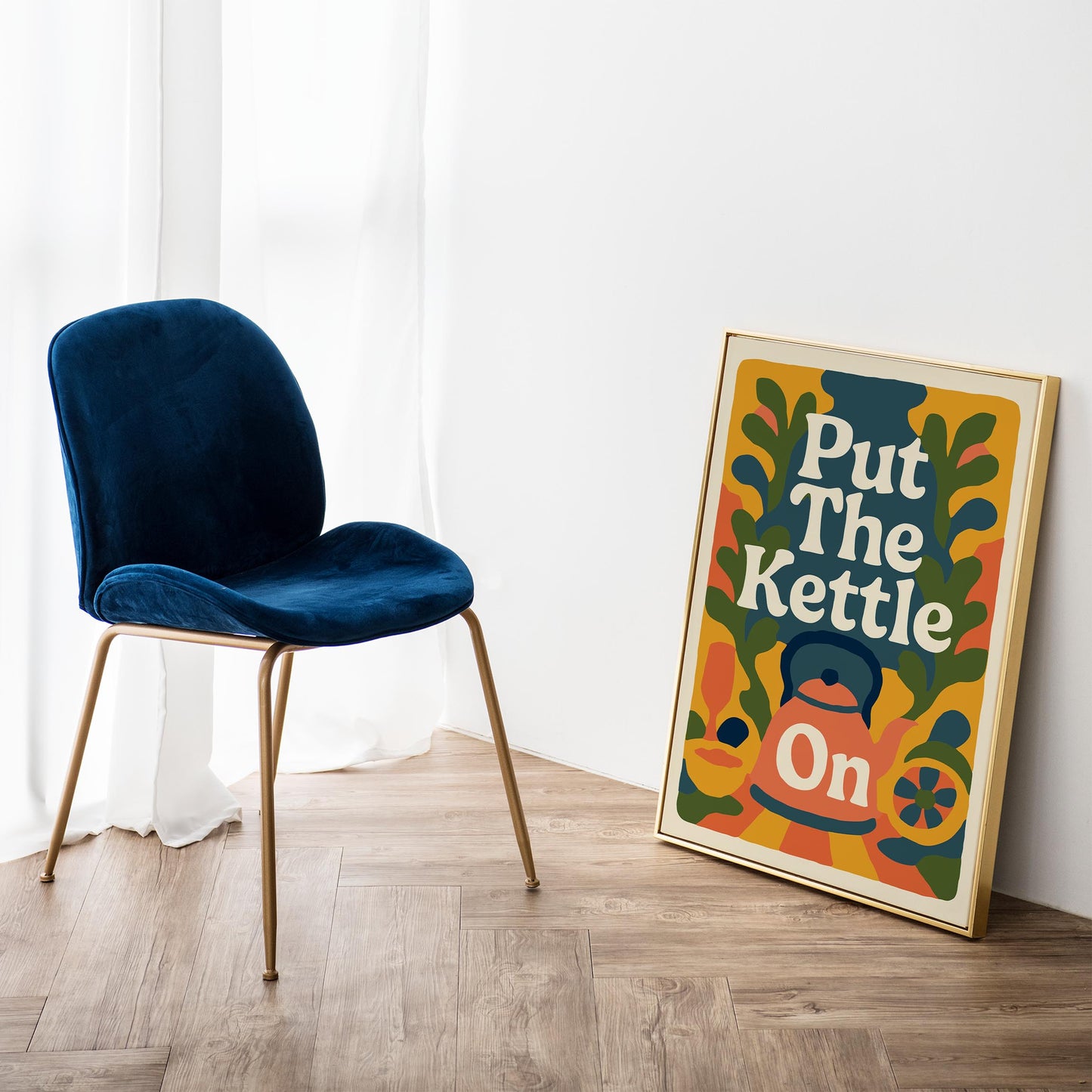 Put The Kettle On Retro Kitchen Poster