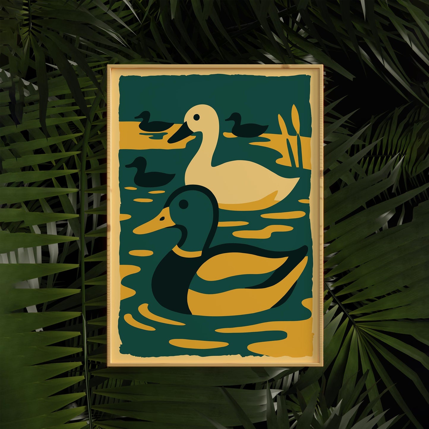 Golden Duck Pond Print
