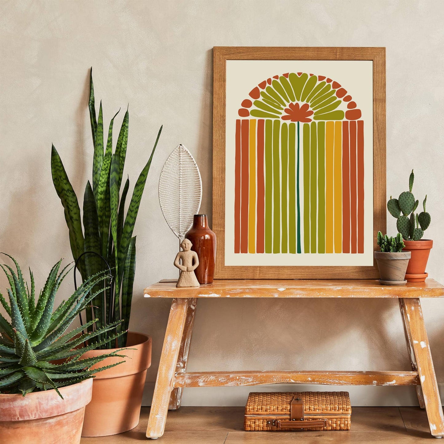 Retro Boho Chic Art Print for Home Decor