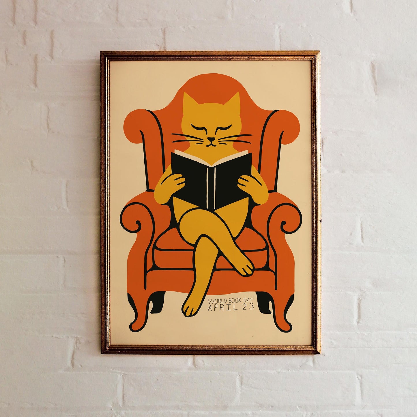 Reading Cat Wall Art