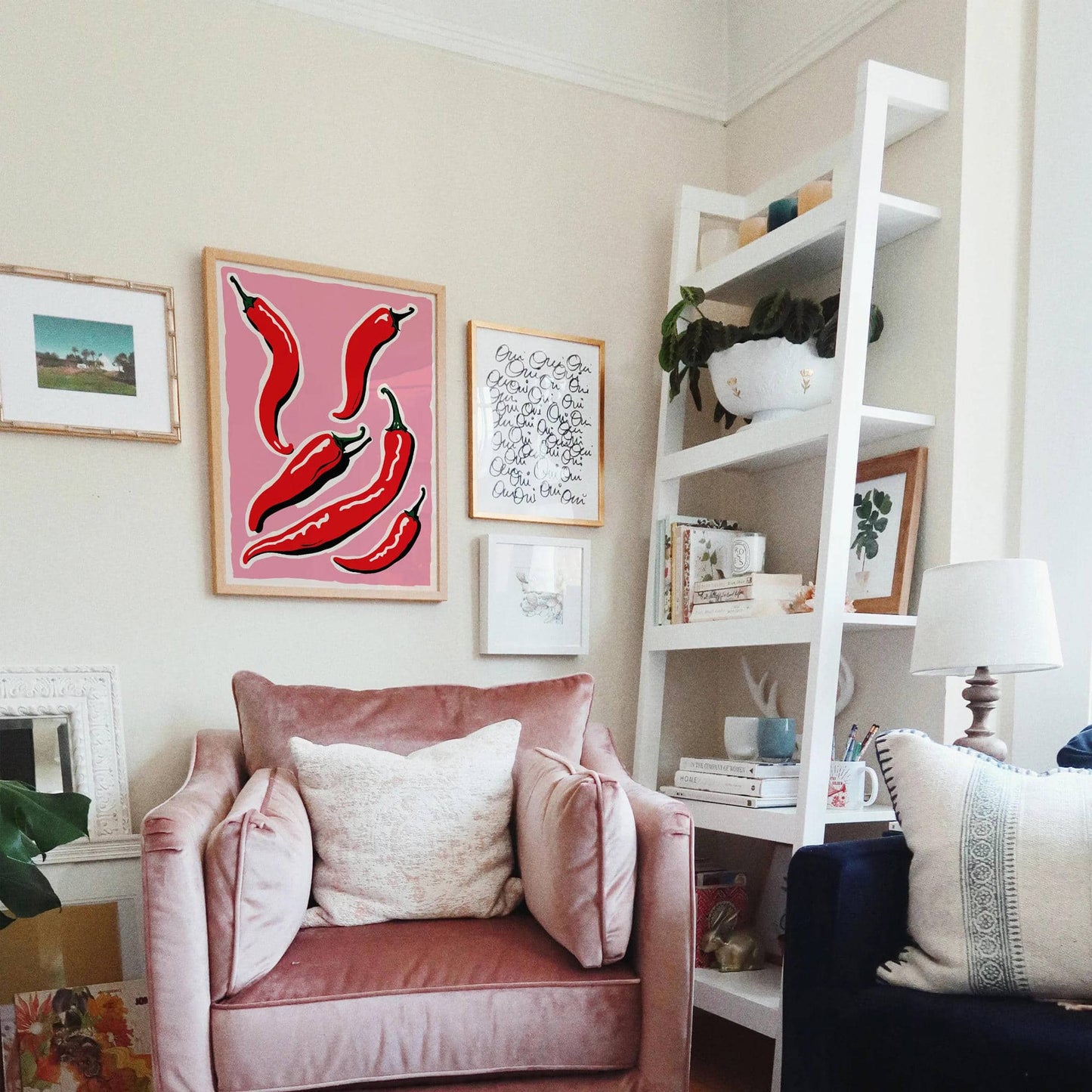 Artsy Chilli Peppers Wall Art Print