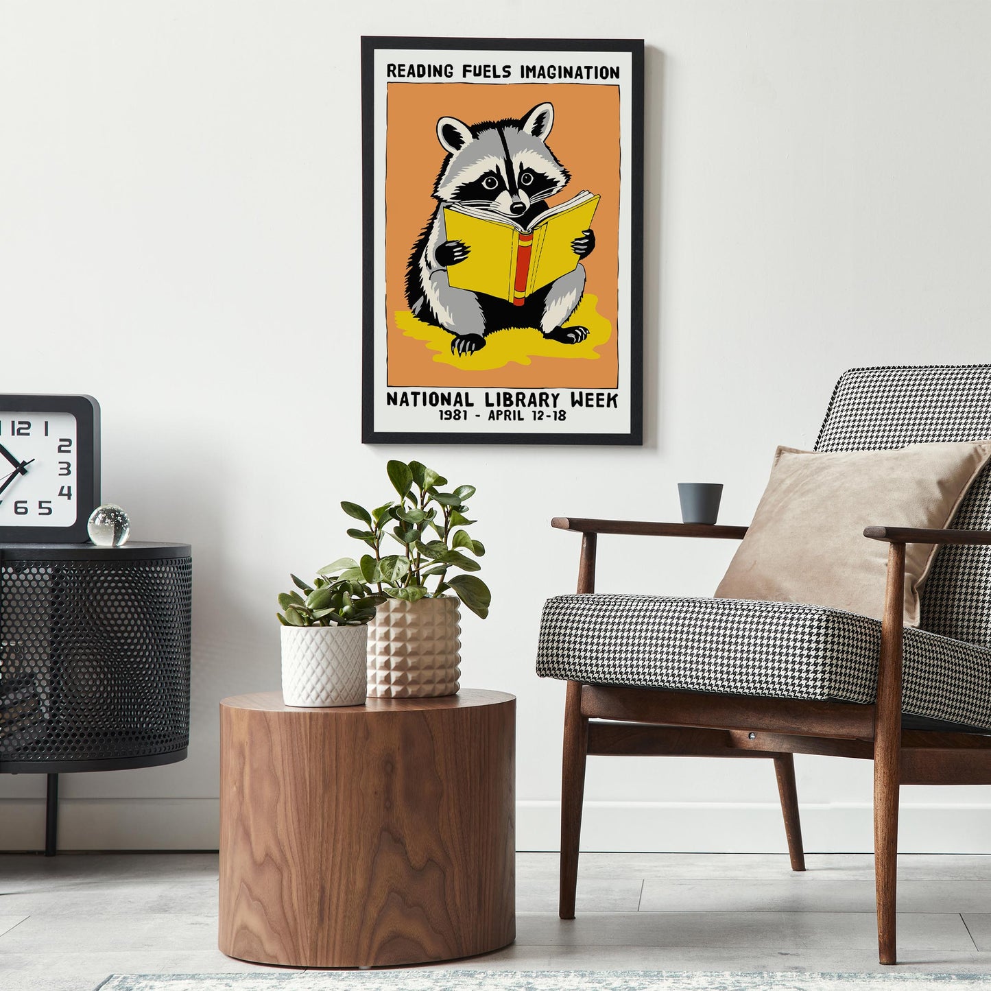 National Library Week Raccoon Poster