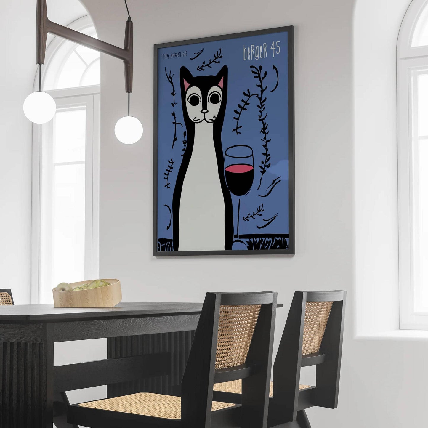 Berger 45 Vintage Wine Cat Poster - HypeSheriff