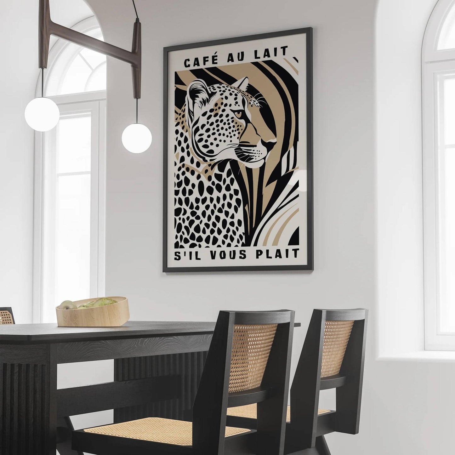 'Café au lait s'il vous plaît' Kitchen Art Print - HypeSheriff