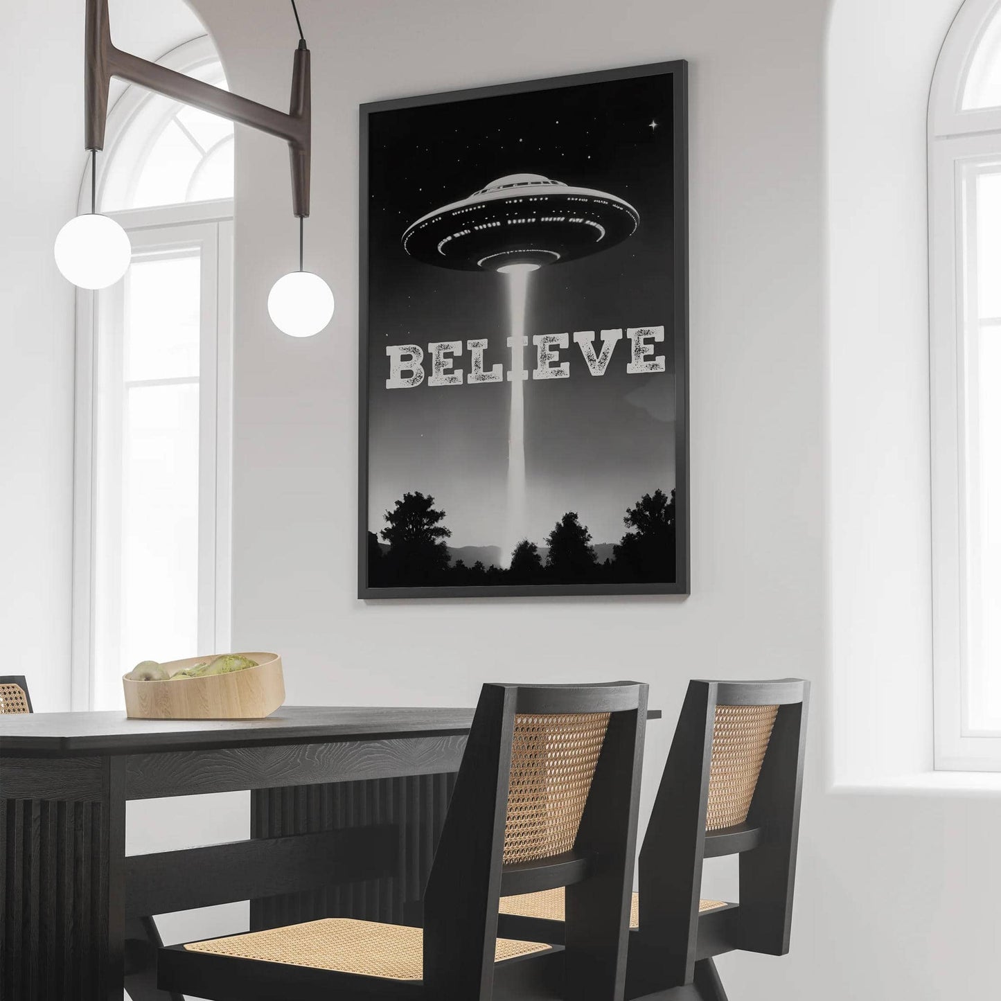 Retro UFO Poster Print