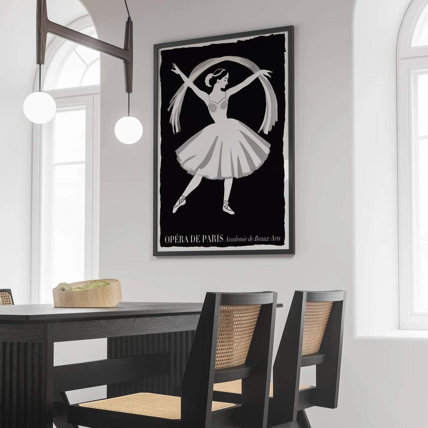Opera De Paris - Black and White Ballerina Poster - HypeSheriff