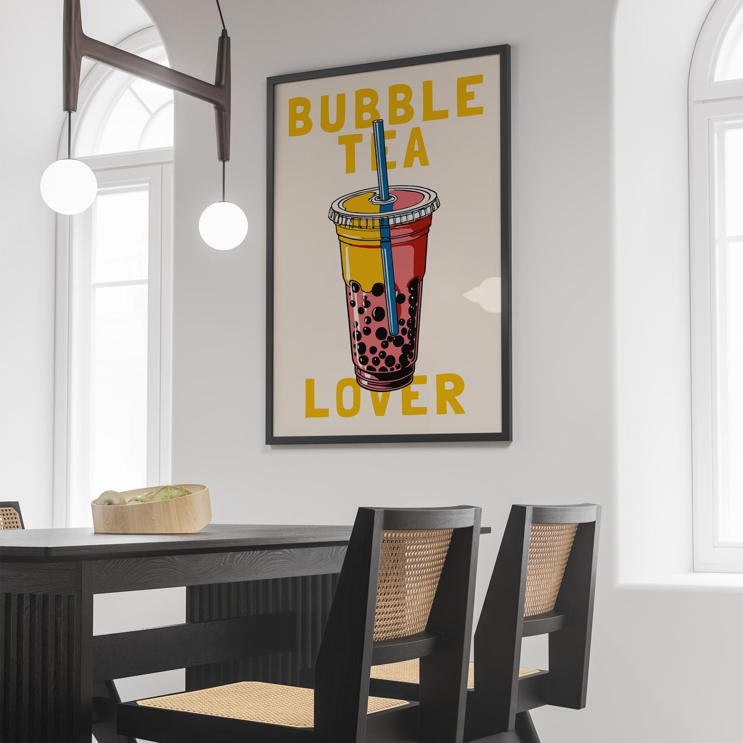 Pink Bubble Tea Wall Art
