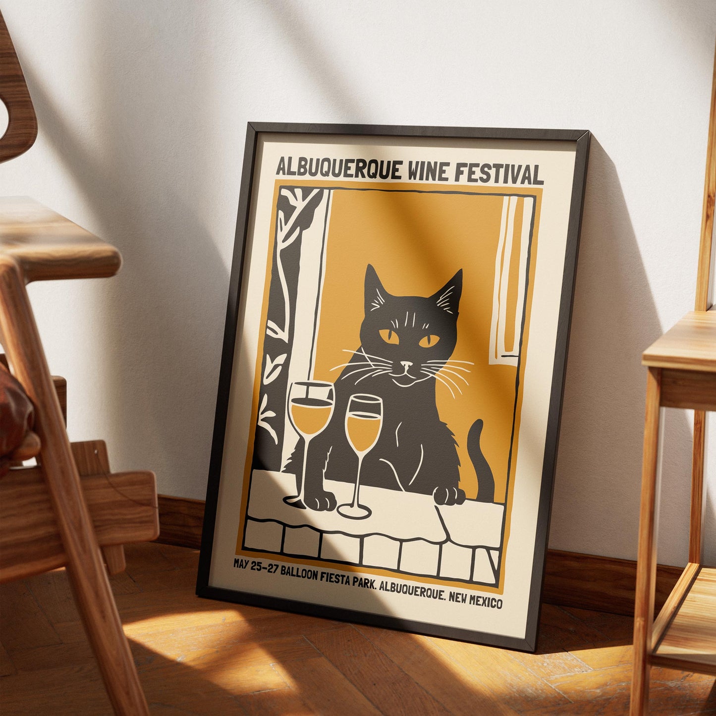 Wine Cat Poster Print