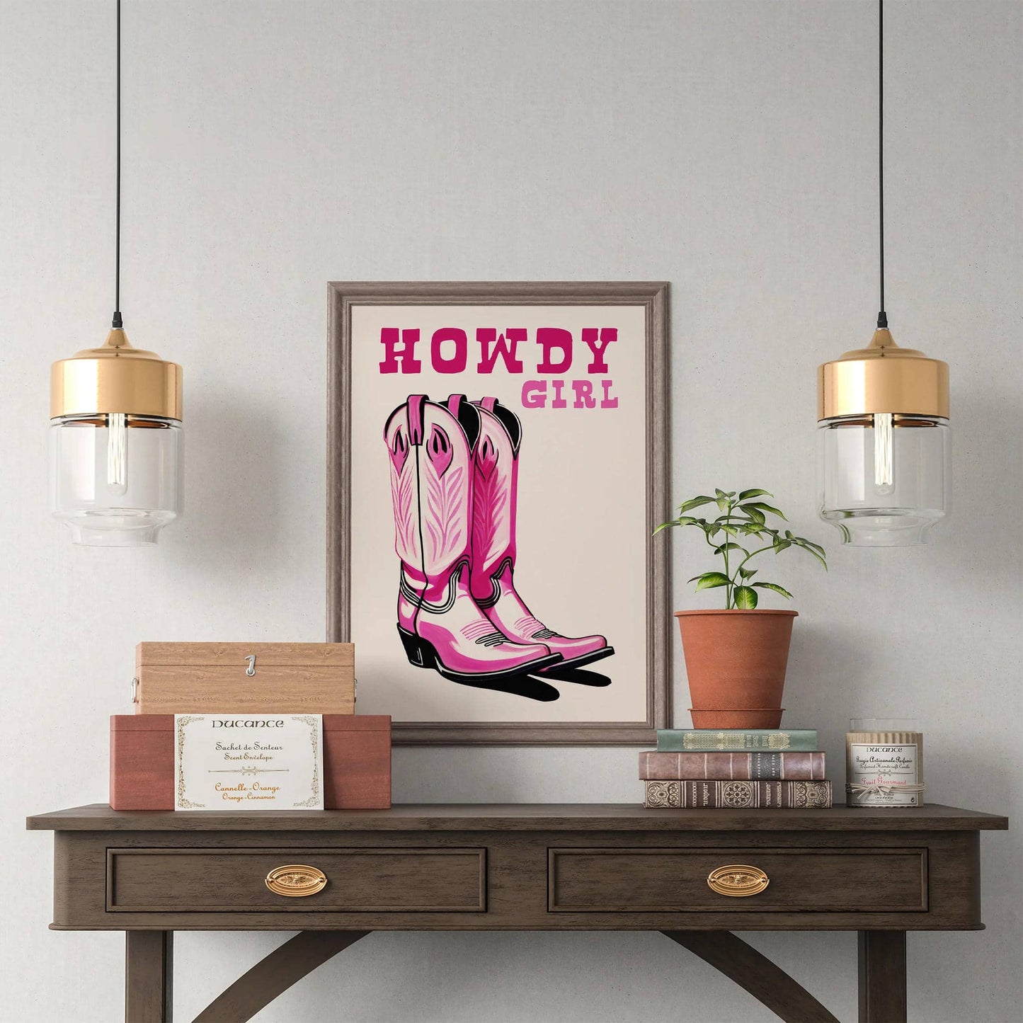 Howdy Girl - Pink Wall Art - HypeSheriff