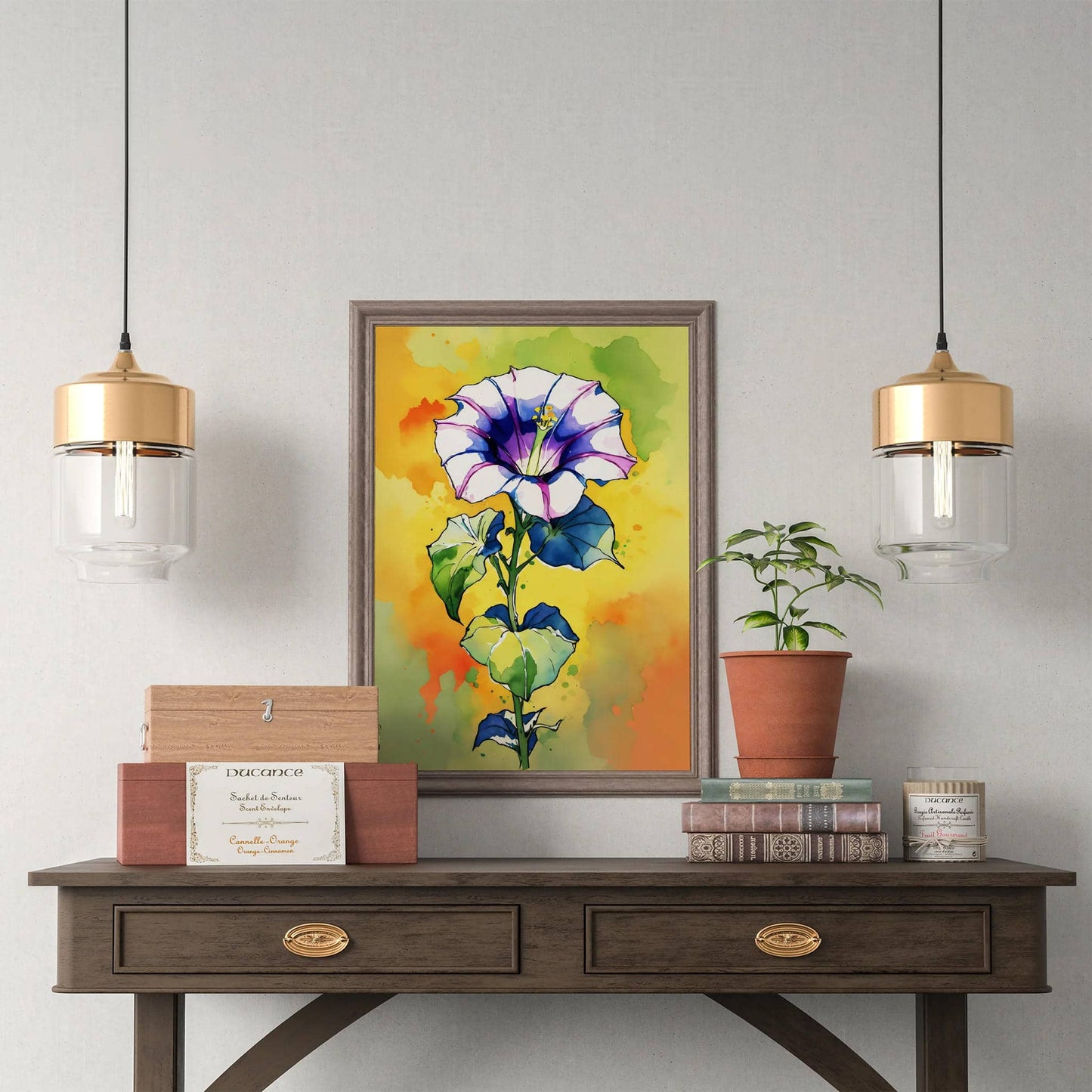 Watercolor Morning Glory Wall Art Poster - HypeSheriff