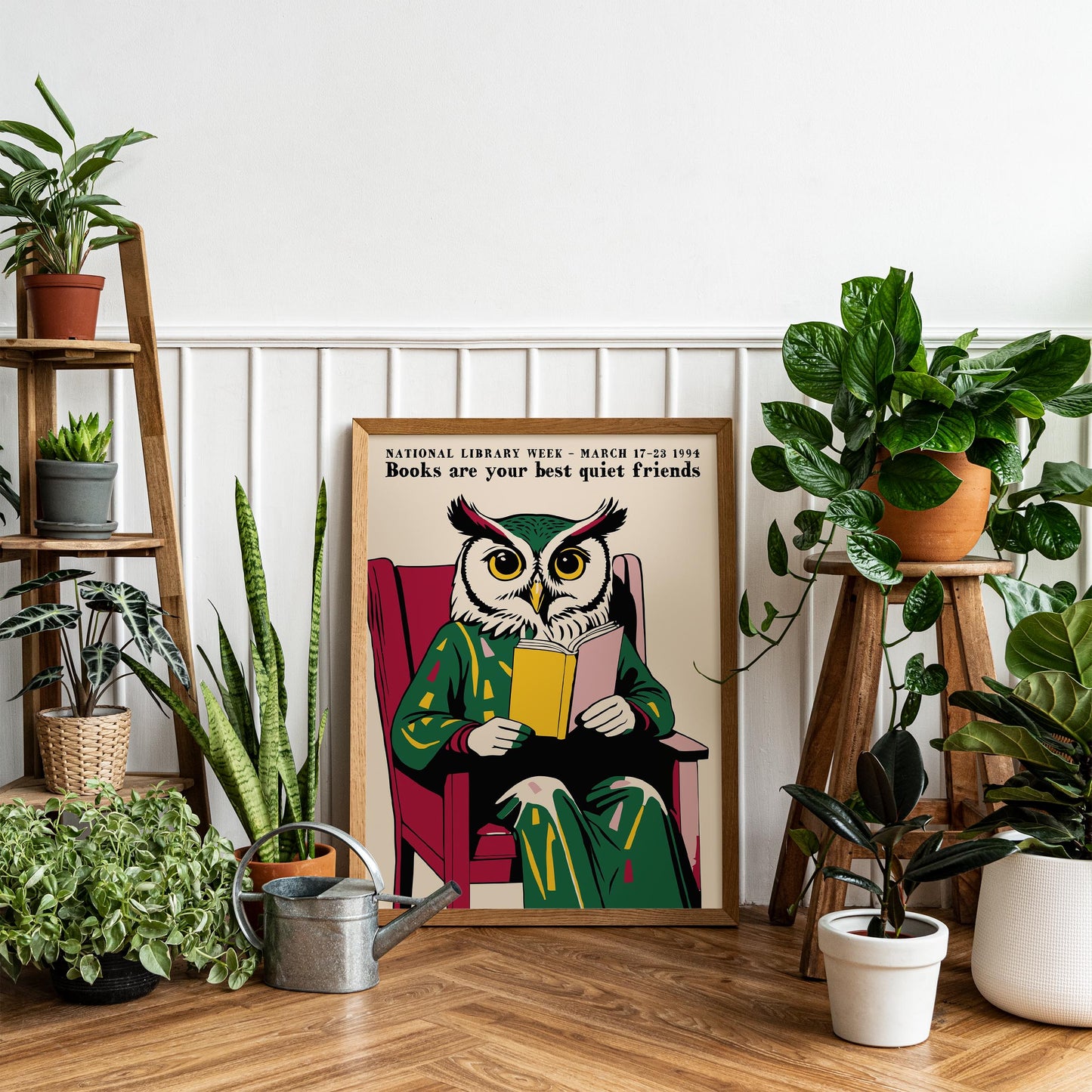 National Library Week Owl Wall Art Study