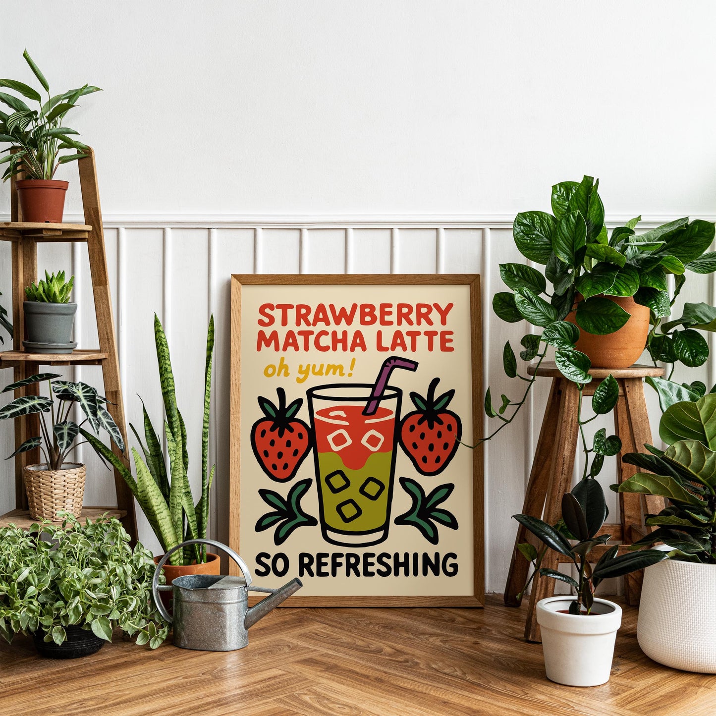Strawberry Matcha Latte Poster