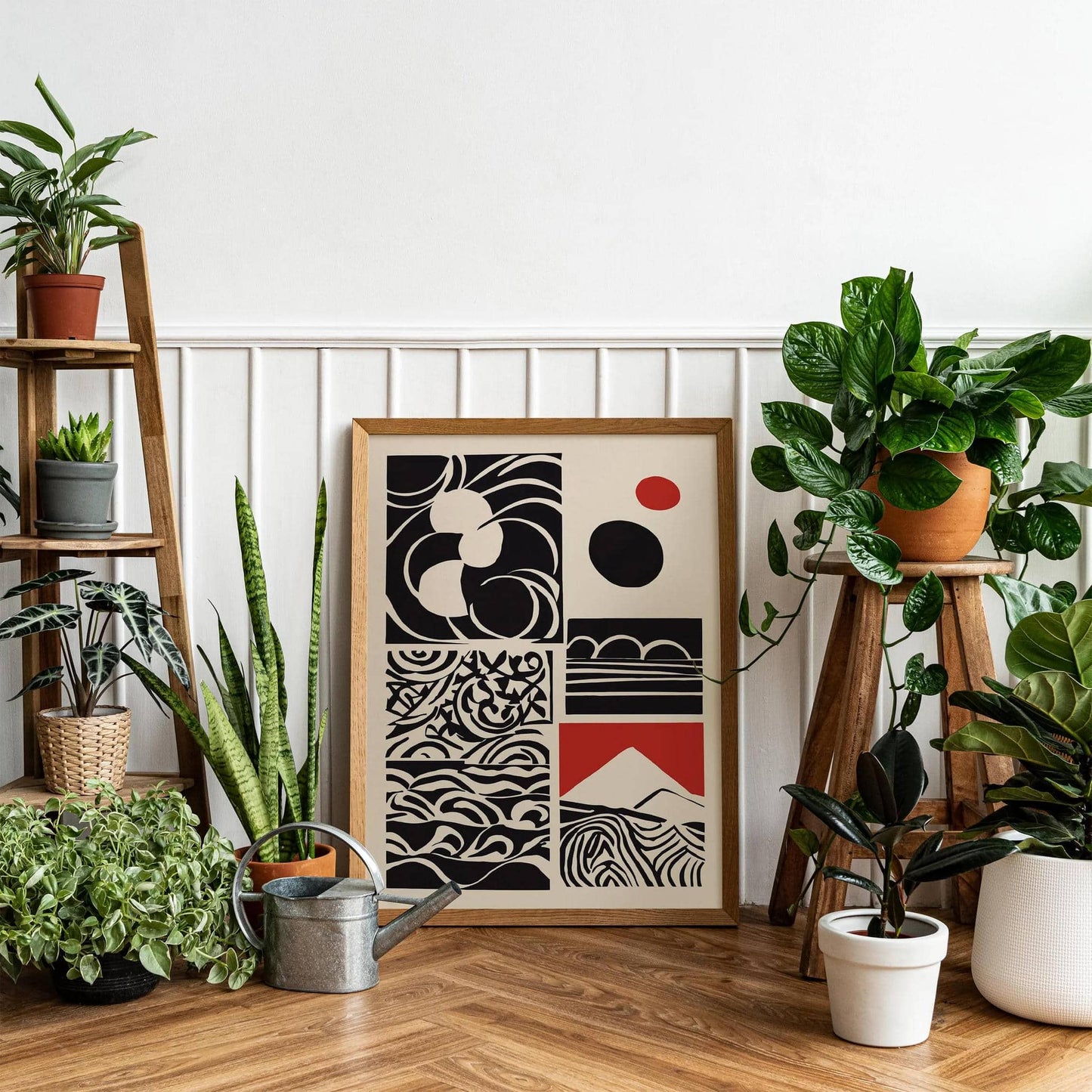 Black Abstract Rustic Cut Outs Art Print - HypeSheriff