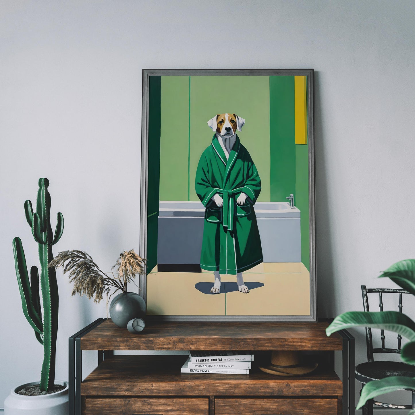 Bathrobe Dog Wall Art
