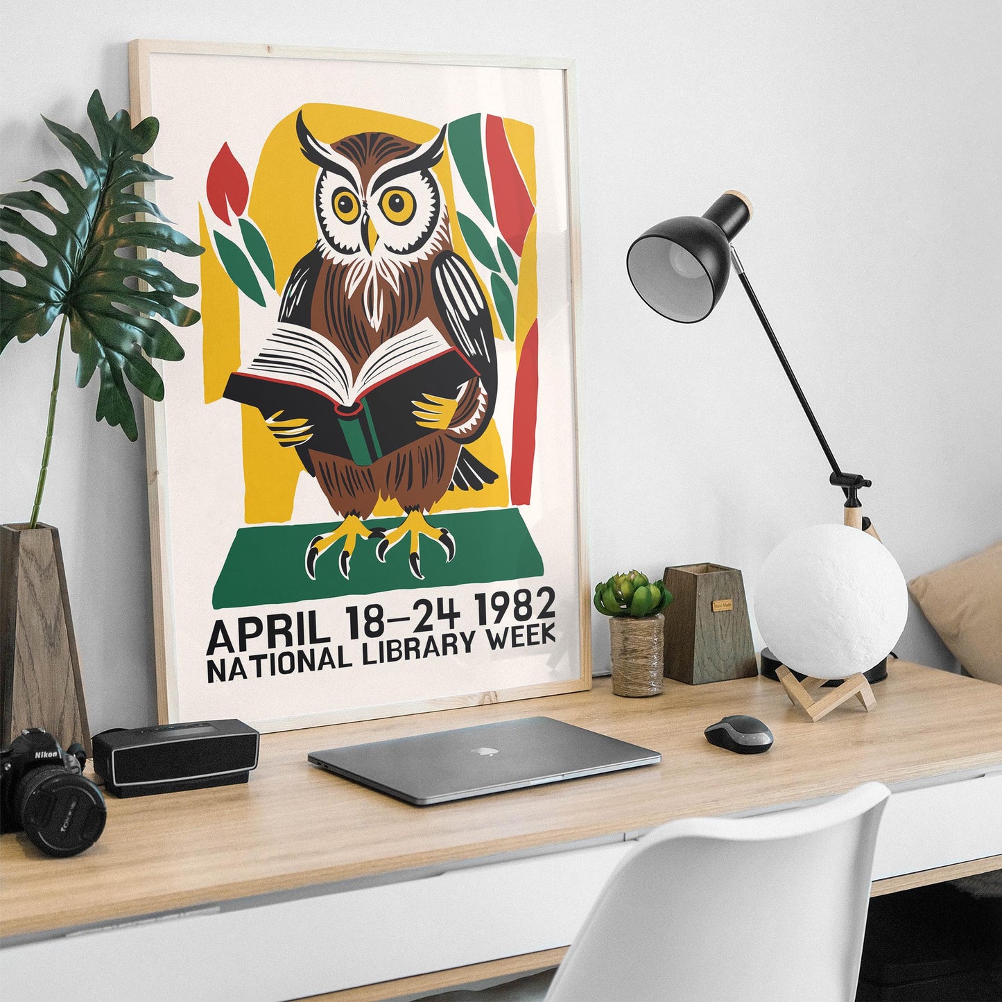 Vintage Library Week Poster Print