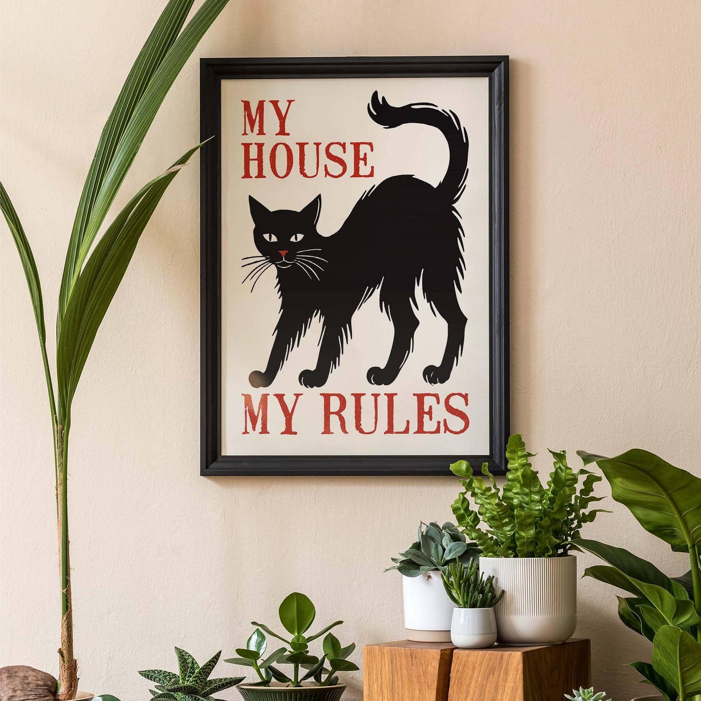 My House My Rules Cat Poster for Entryway