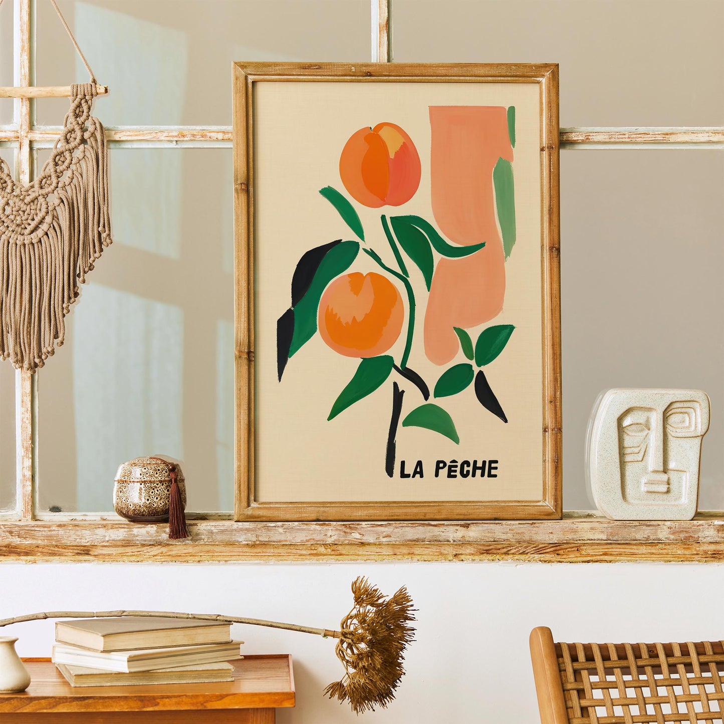 La Peche Peach Botanical Art Print