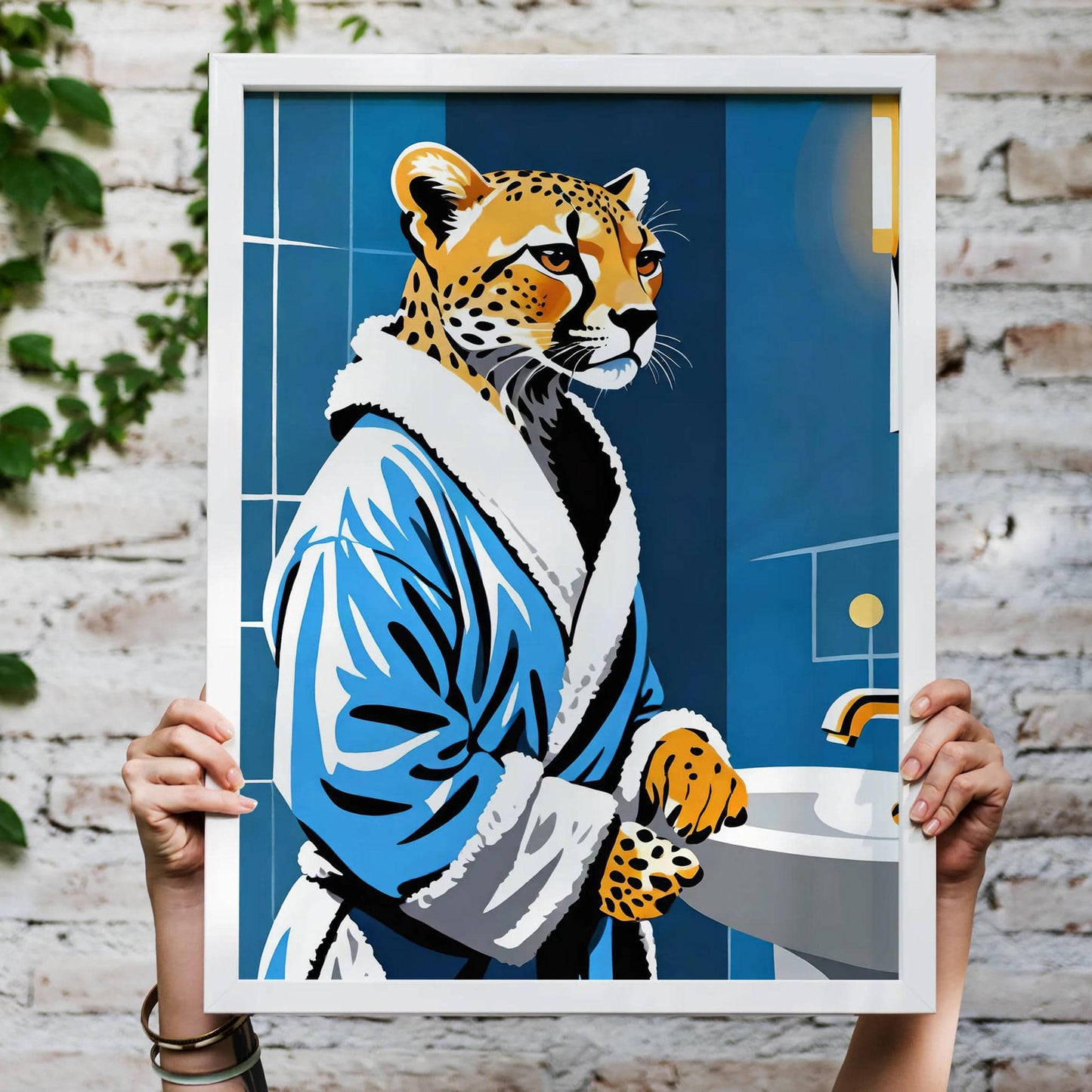 Cheetah Bathroom Poster