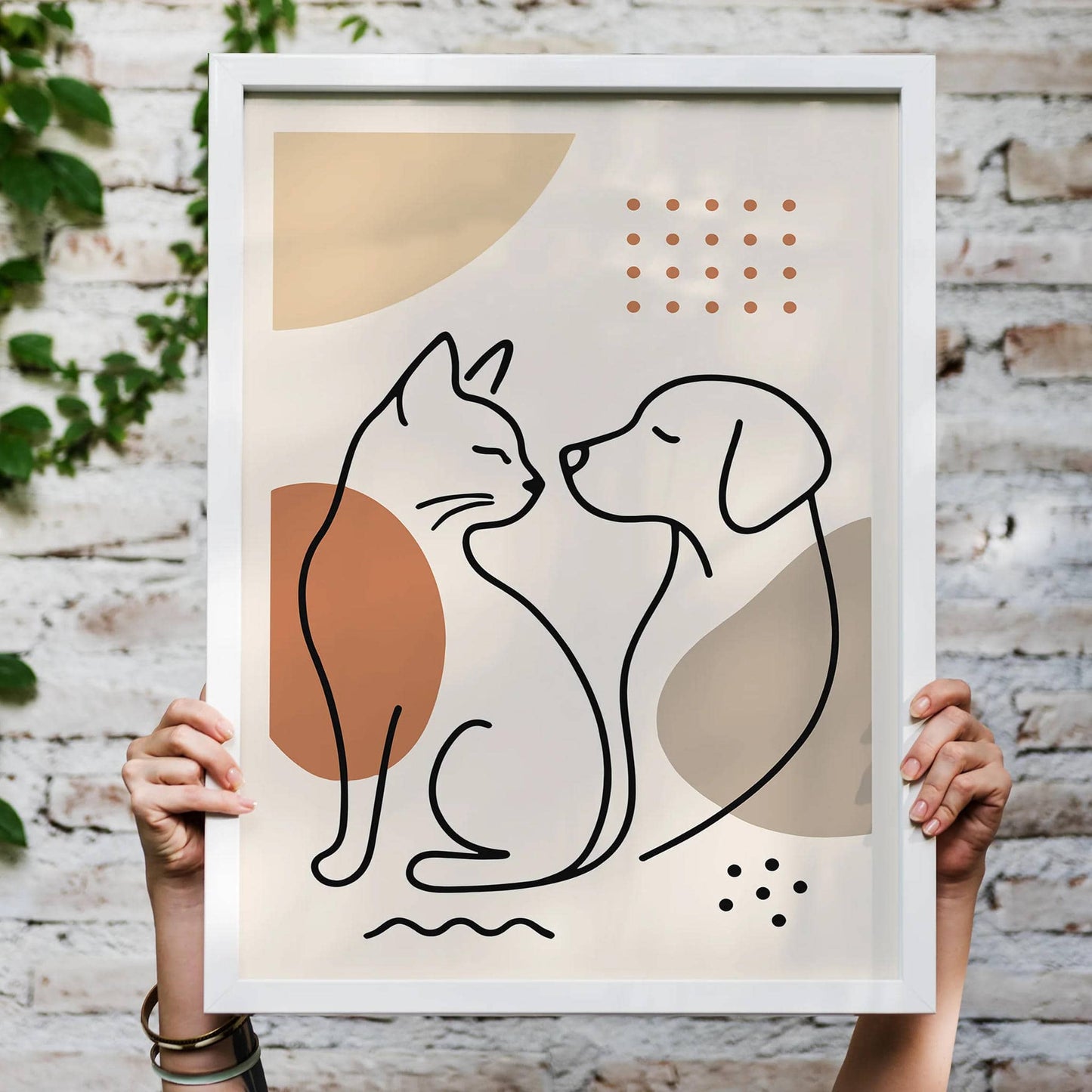 Pet Lovers Line Art Poster