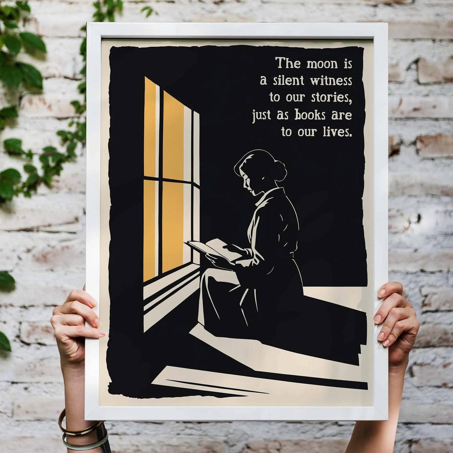 Moonlit Reading Nook Poster Print