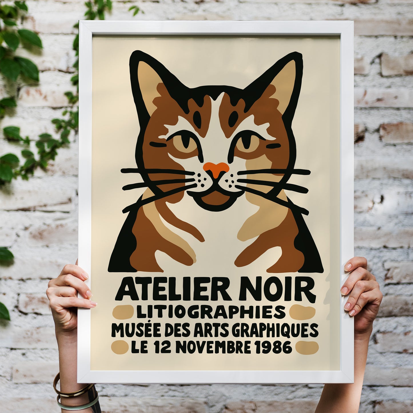 Atelier Noir Cat Vintage Exhibition Poster
