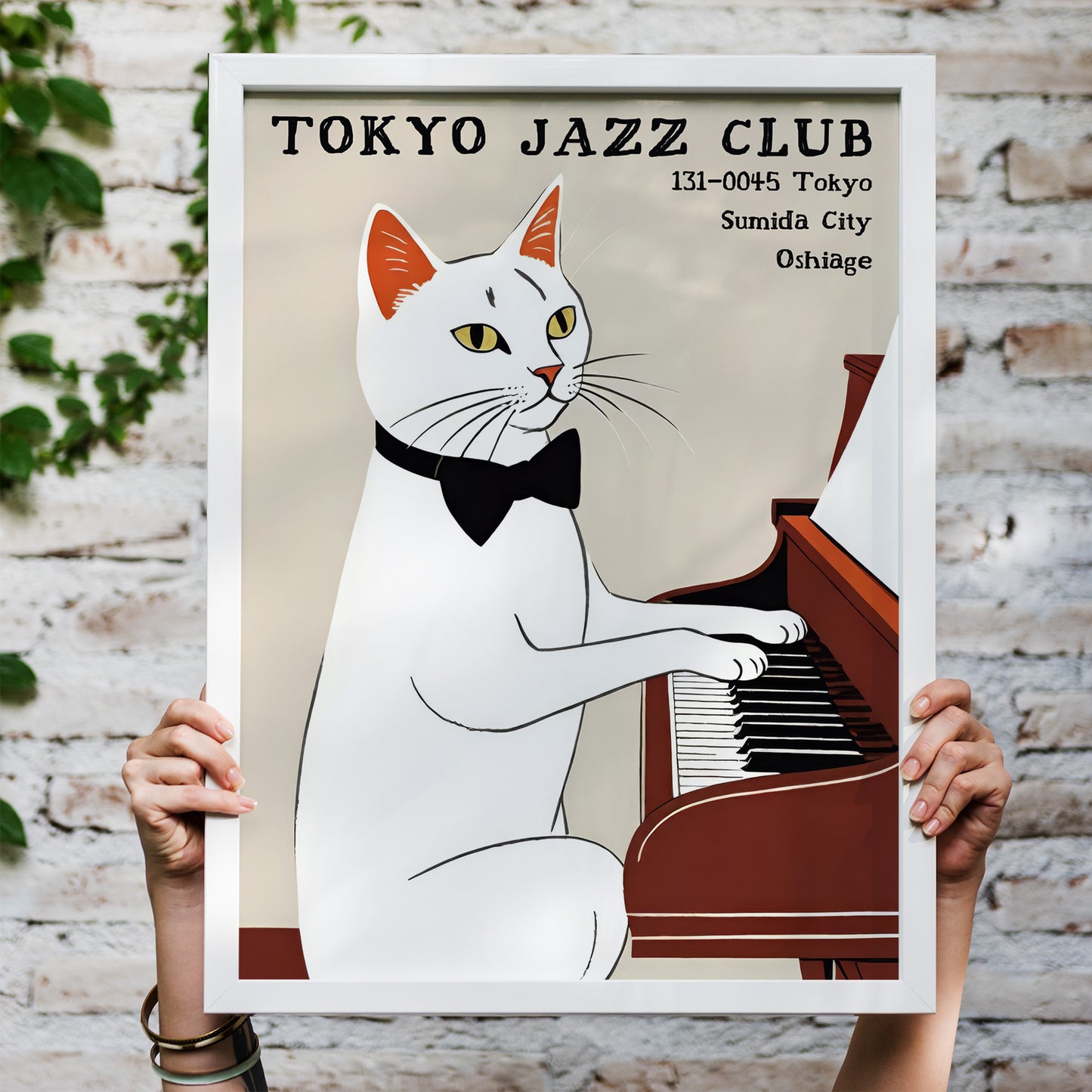 Tokyo Jazz Club Cat Piano Poster