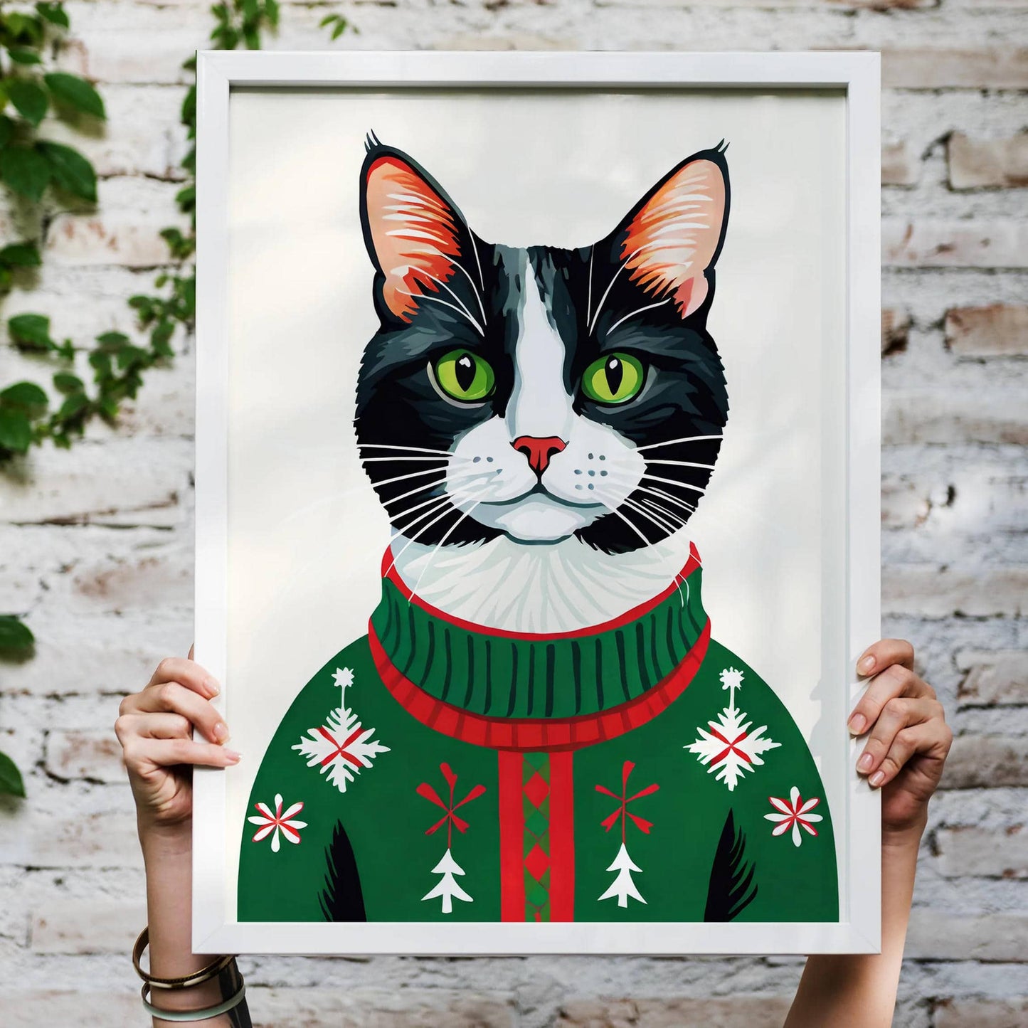 Christmas Cat Sweater Poster - HypeSheriff