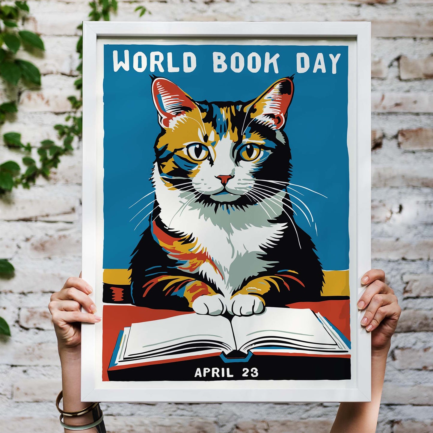 World Book Day Cat Poster Print