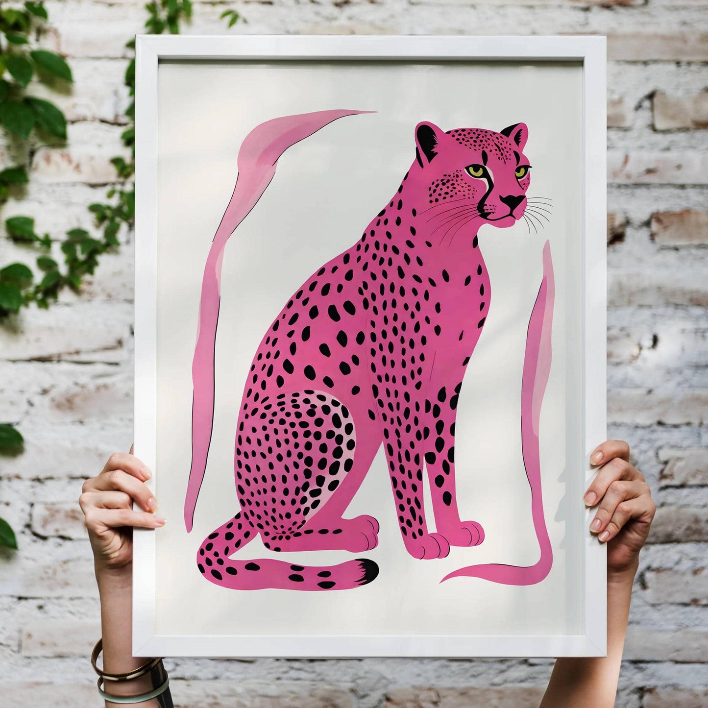 Pink Jungle Cat Art Print - HypeSheriff
