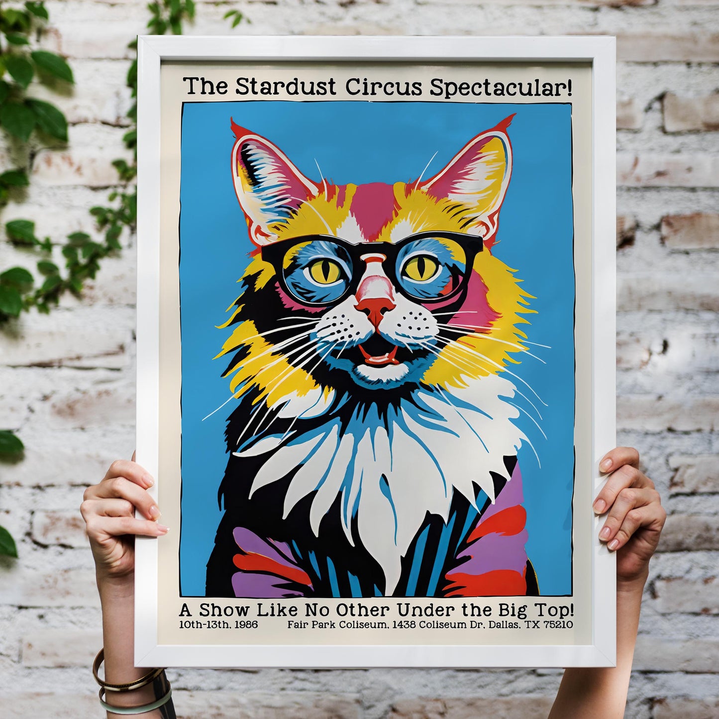 Dallas 1986 Stardust Circus Cat Retro Poster