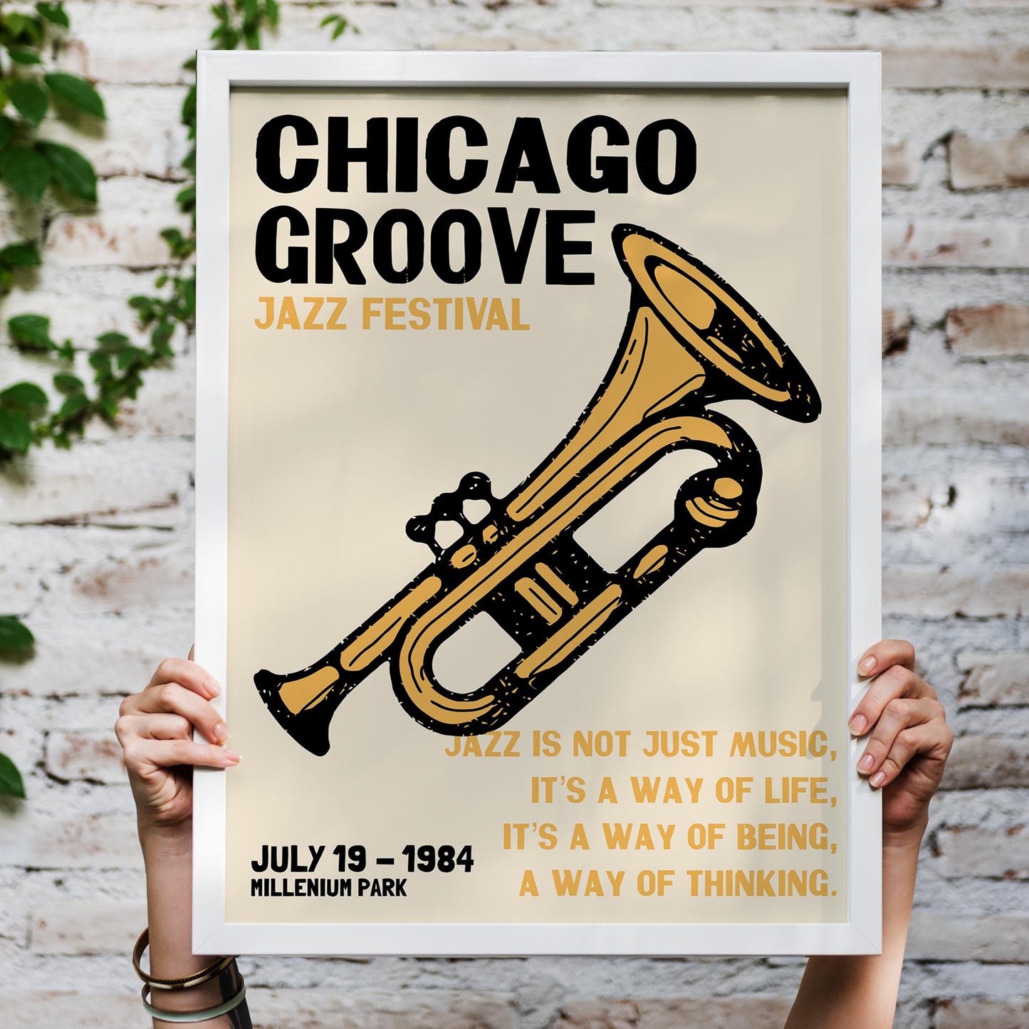 Chicago Groove Jazz Trumpet Poster Print