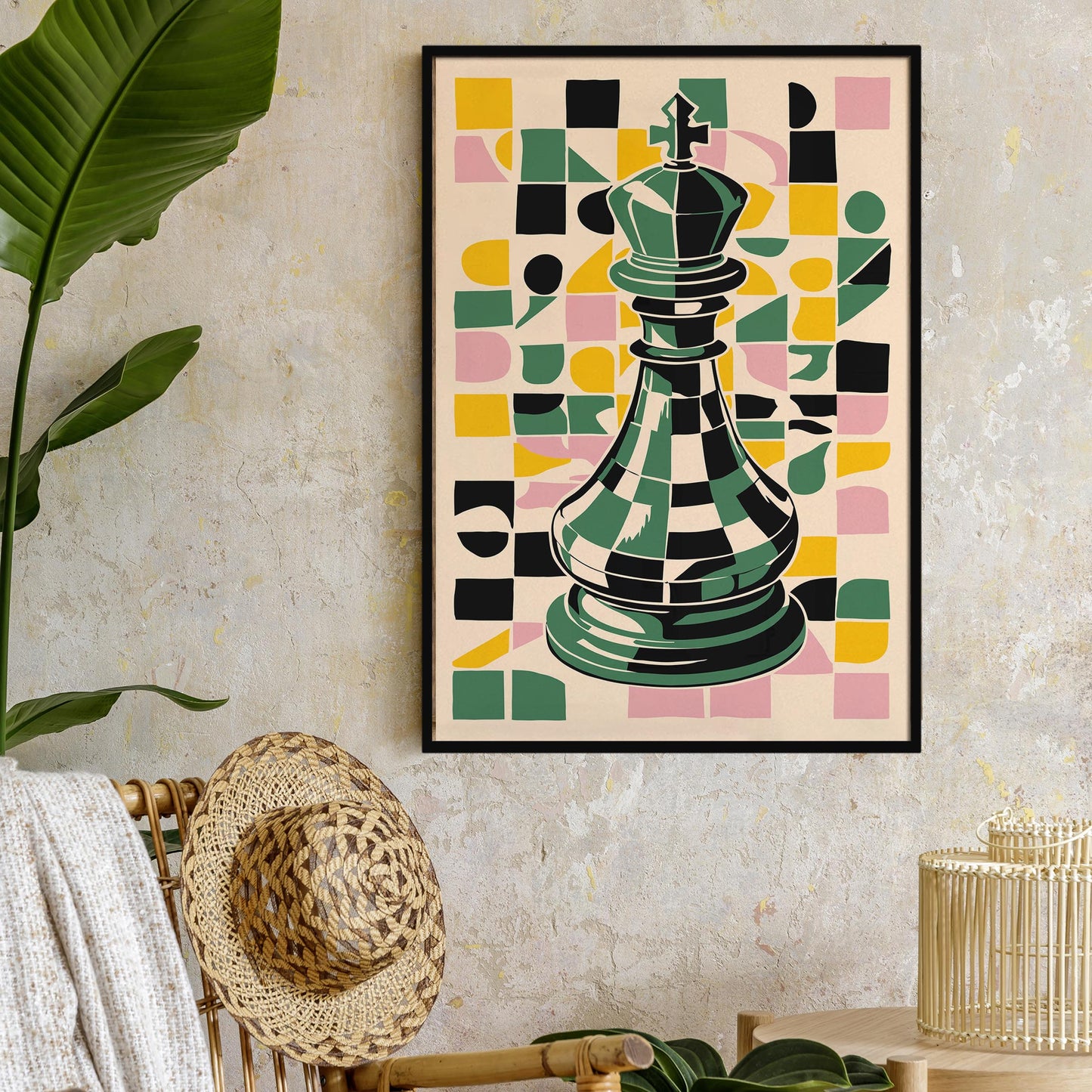 Abstract King Chess Wall Art