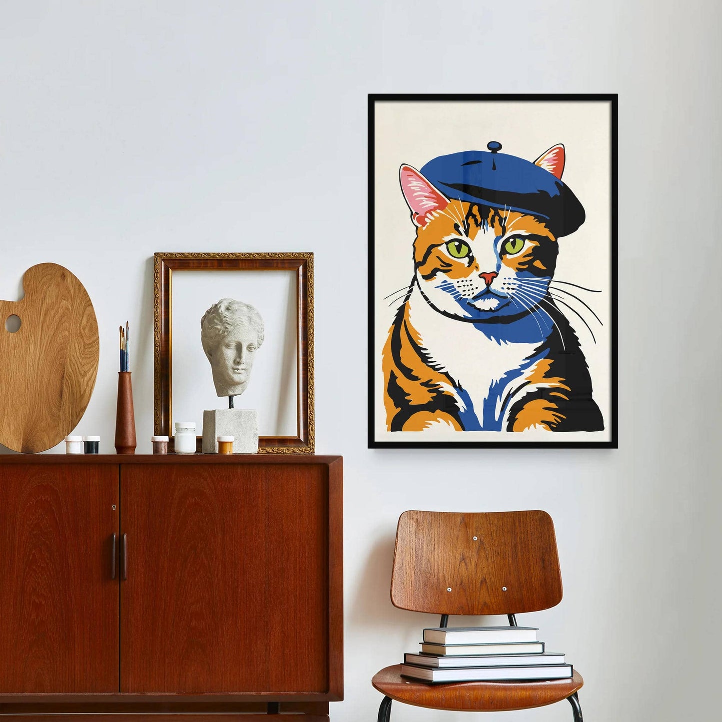 French Cat Portrait Print - HypeSheriff