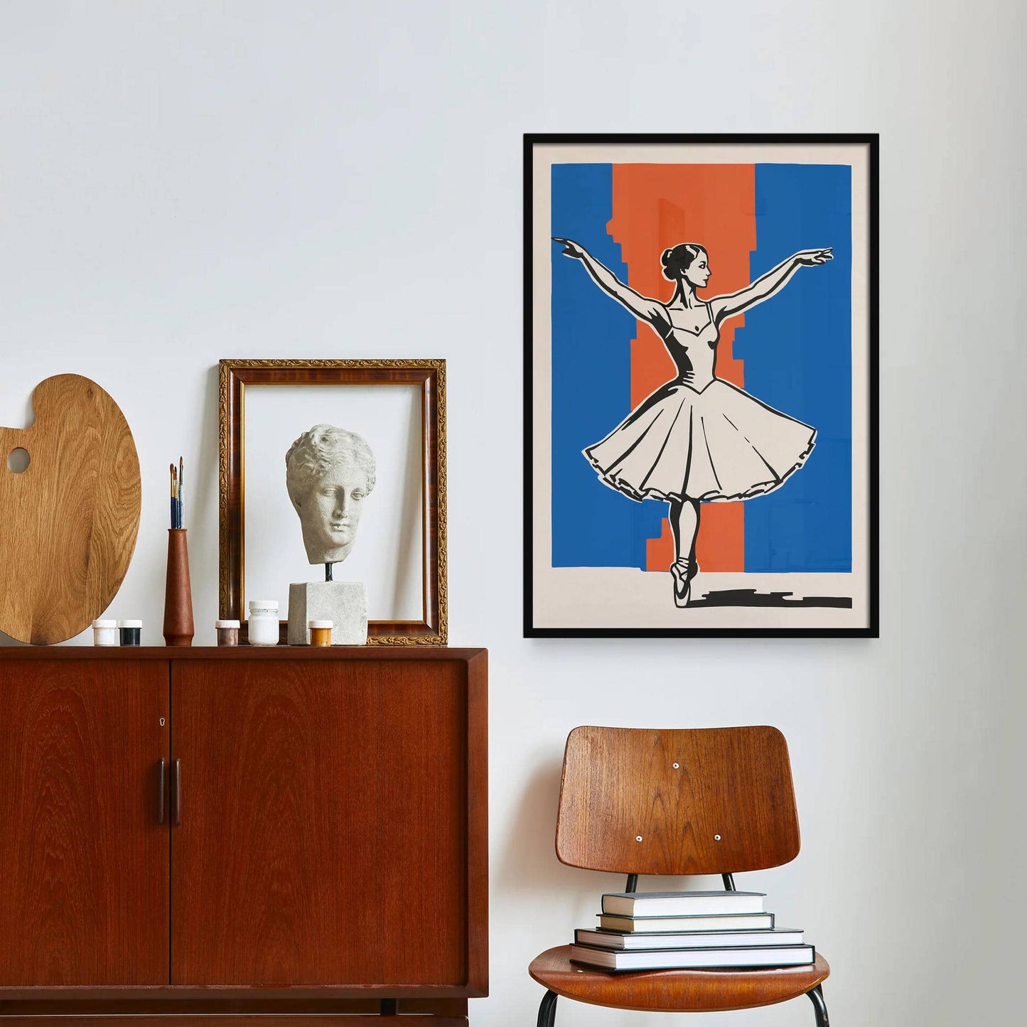 Retro Ballerina Wall Art Print - HypeSheriff