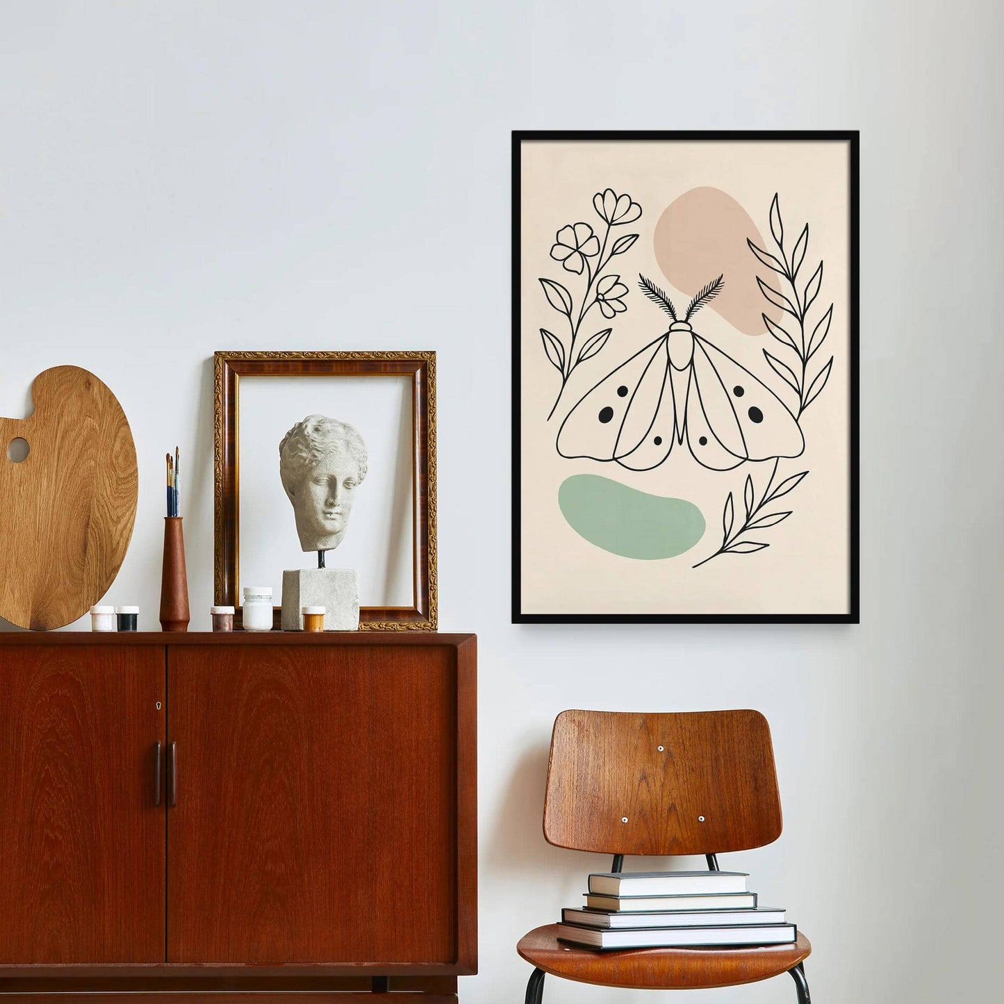 Line Art Moth Poster - Minimalist Design