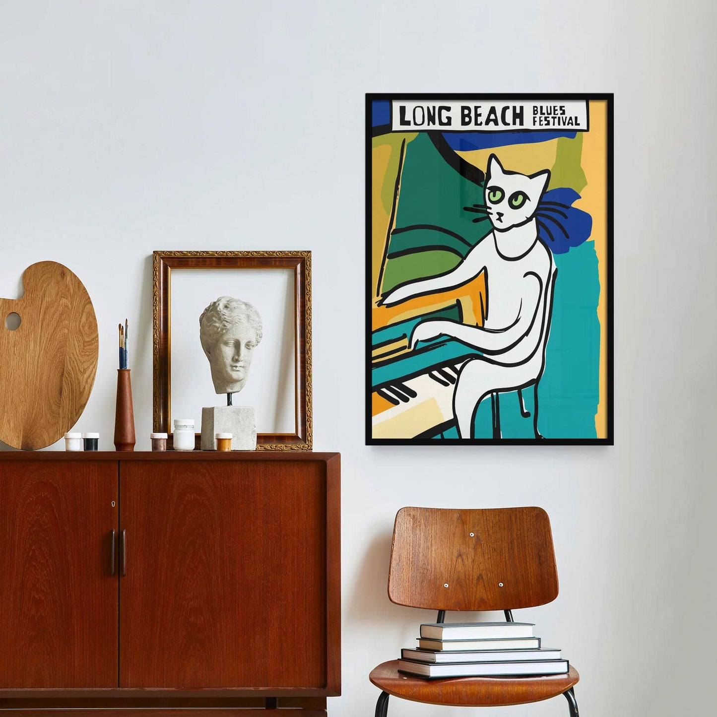 Long Beach Blues Festival Cat Poster - HypeSheriff