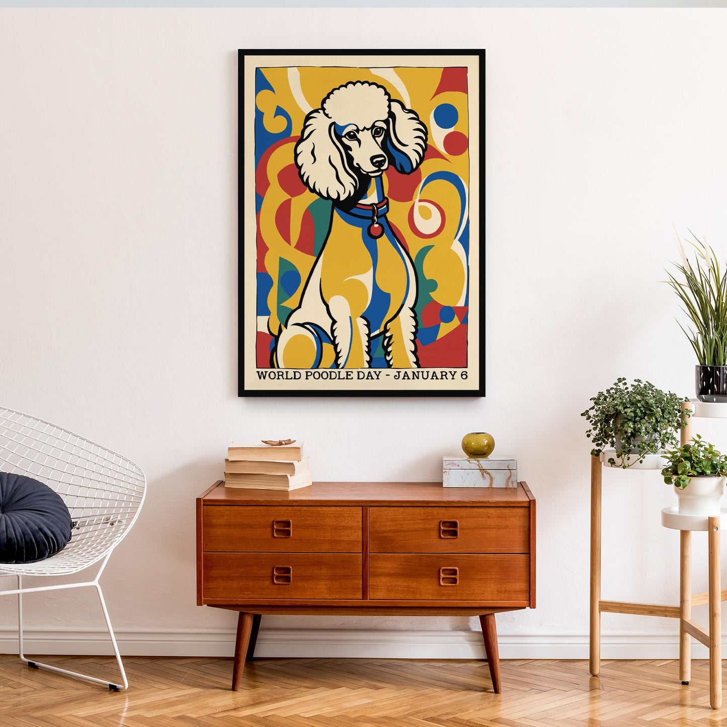 Colorful Poodle Poster Print