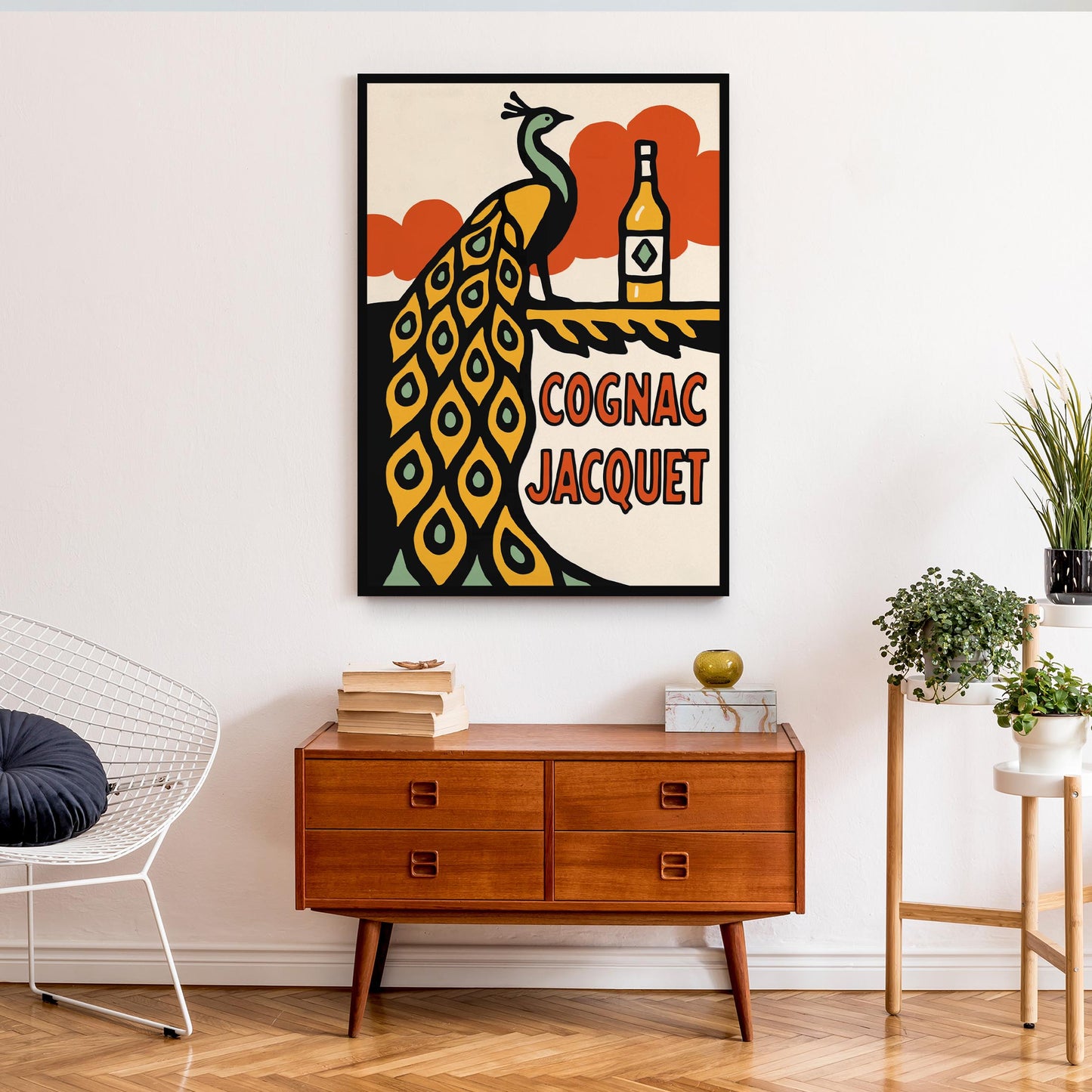 Cognac Peacock Art Poster