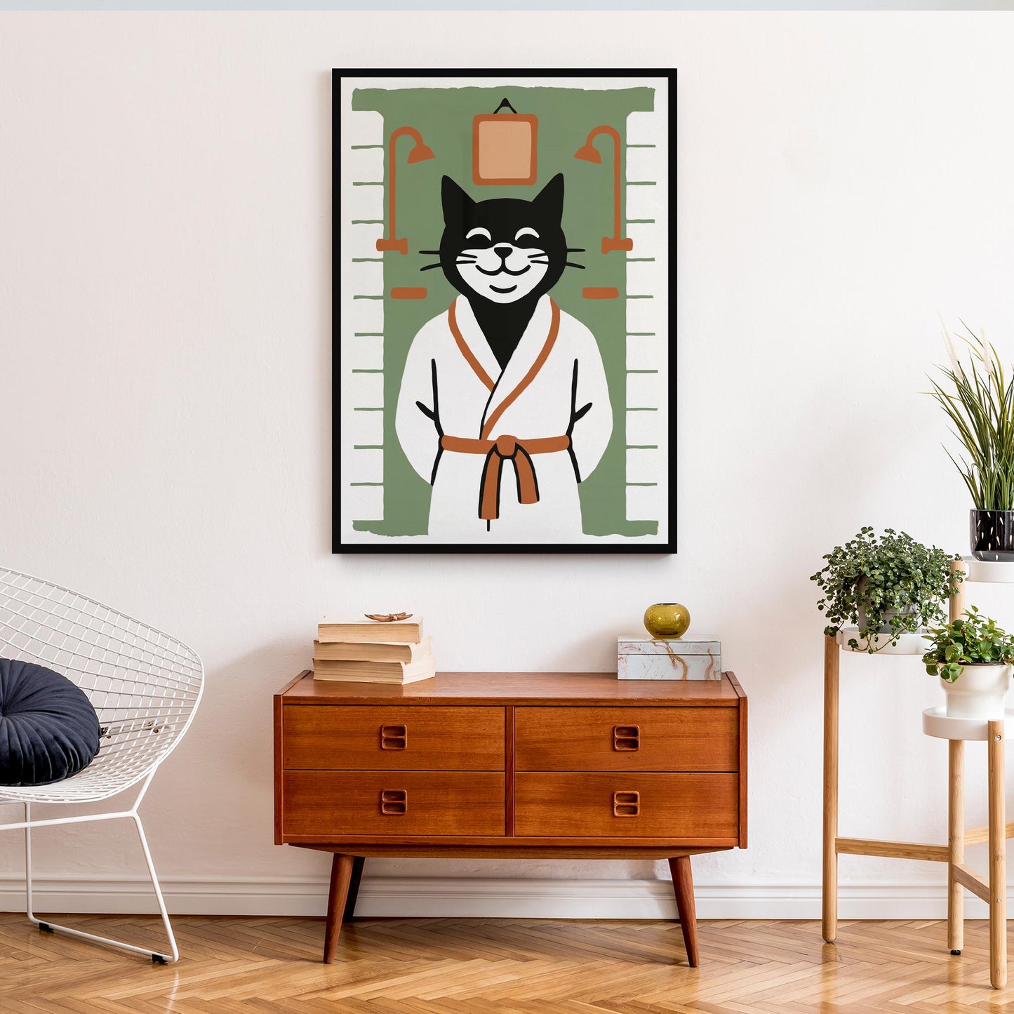 Cat Spa Wall Art Print