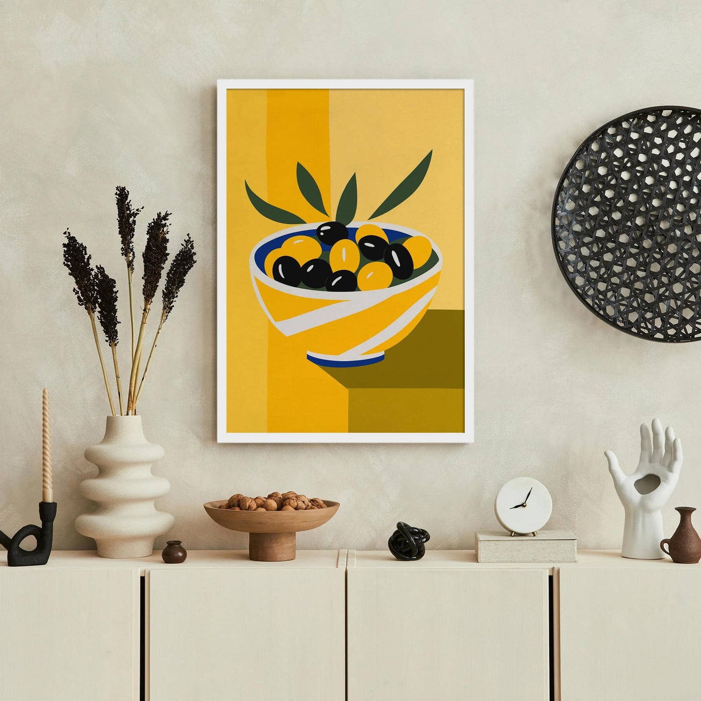 Italian Olives Yellow Wall Art Print - HypeSheriff