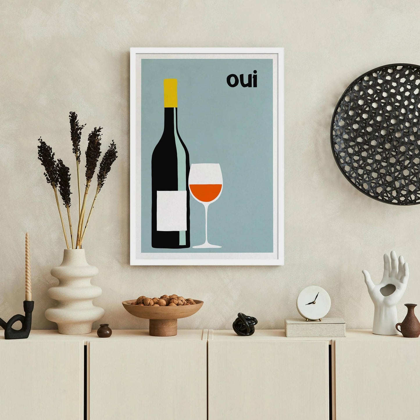 Oui Cute Wine Poster