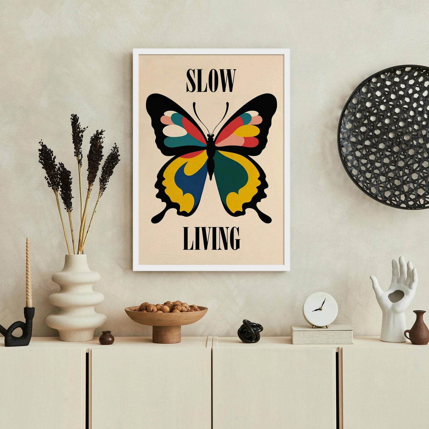 Slow Living Butterfly Poster