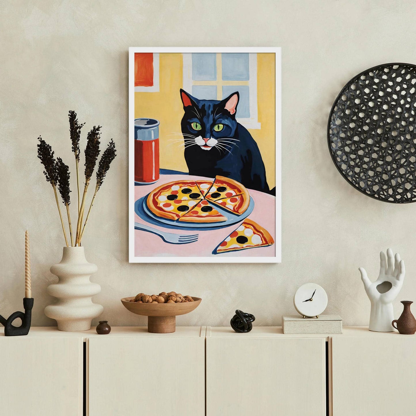 Pizza Cat Wall Art Print