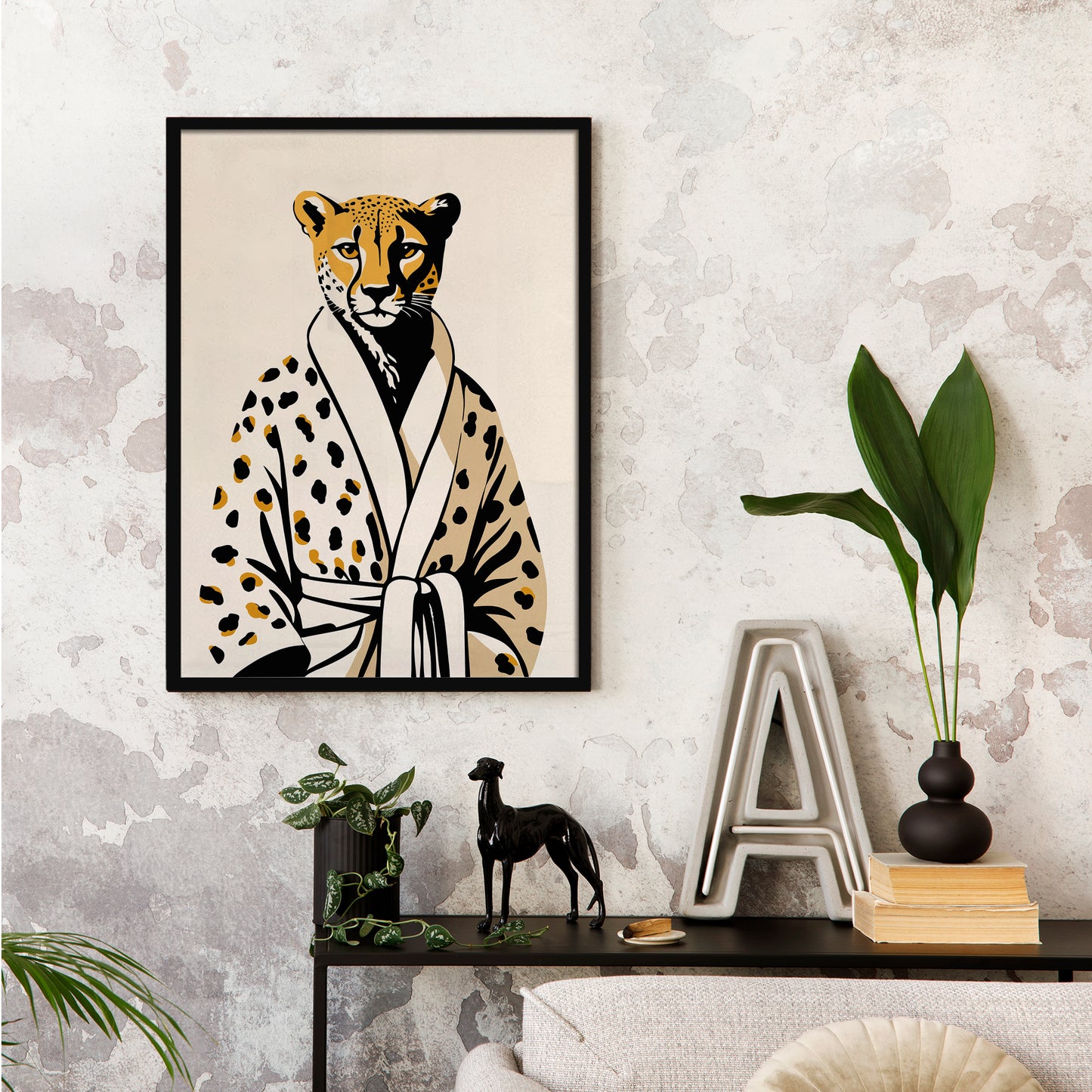 Bathrobe Cheetah Wall Art