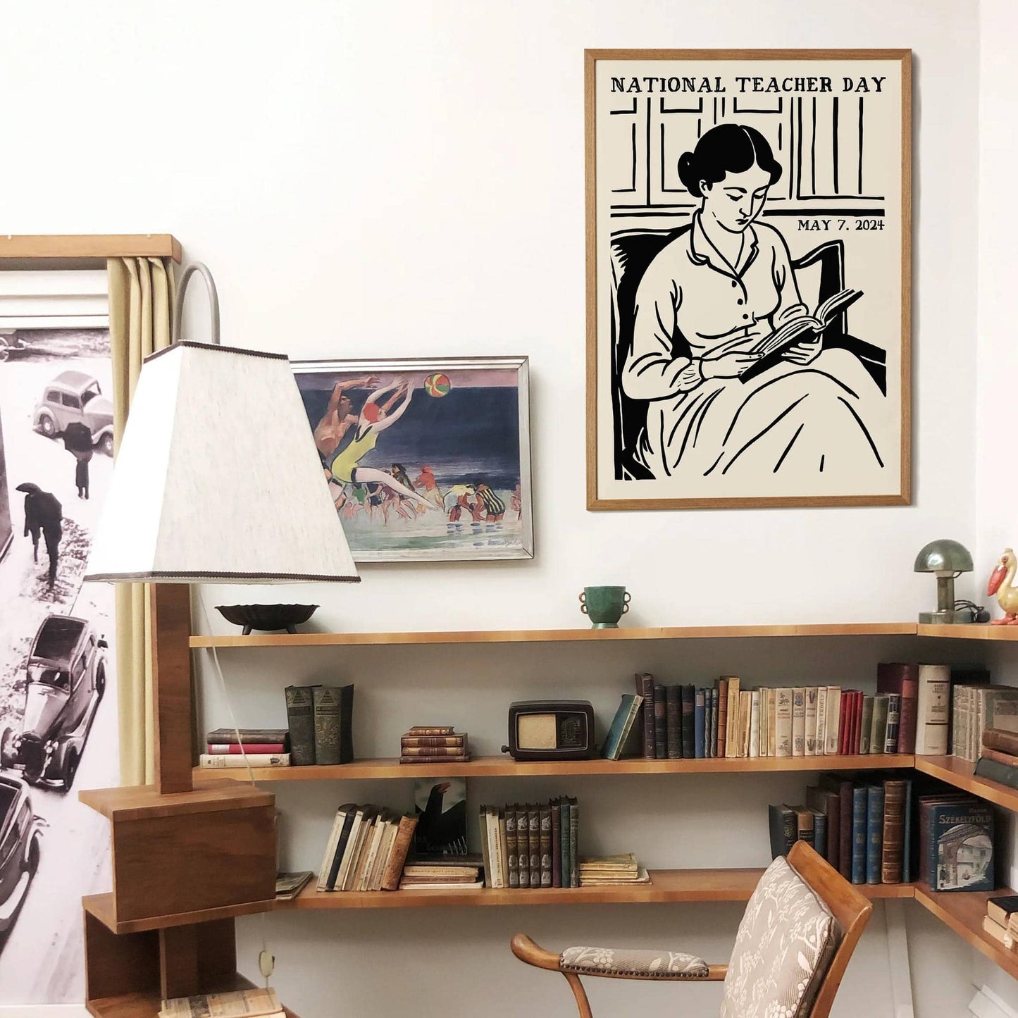 National Teacher Day Retro Poster